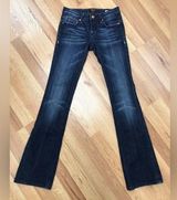 ANONAME Joelle Boot Slim Bootcut Jeans Low Rise Dark Wash Distressed Size 25 Blue Photo 0