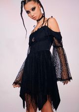 Black Dress Goth Witchy Emo Lace Vampire Photo 0