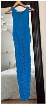 House of Harlowe 1960 Blue Mesh Midi Dress Photo 0