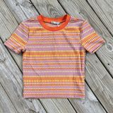 Zara Women's Colorful Retro Print Striped Baby Tee Size S. NEW Photo 0