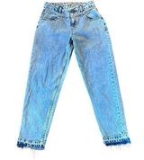 Denim & Co high rise seam front tapered mom jean size 6 Photo 0