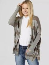 BKE Buckle  striped heather grey dolman sleeve cardigan sweater Photo 0