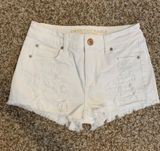 American Eagle Outfitters White Distressed Shorts Photo 0