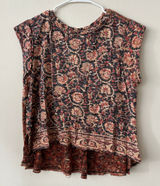 Free People Peach Short Sleeve Patterned Top - Size XS Photo 0