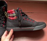 Black And Plaid High Top Sneakers Photo 0
