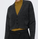 ZARA Gray(Grey) Cropped Cardigan Photo 0