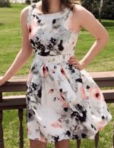 White Floral Sleeveless Dress Photo 0