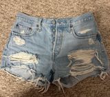 Levi’s 501 Denim Distressed Light Wash Shorts Photo 0