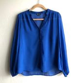 Lily White Blue  button up sheer blouse Photo 0