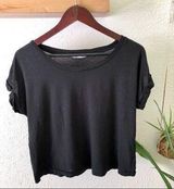 Old Navy black cropped oversized t shirt Photo 0