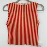 Topshop Boatneck Striped Sleeveless Top Orange and Beige Women's Size S NWT Photo 0