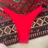 red high cut bikini panty bottom Photo 0