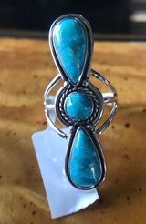 Blue Turquoise Sterling Silver Southwestern Ring Photo 0