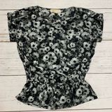 Michael Kors Gray Daisy Cap Sleeve Blouse Photo 0