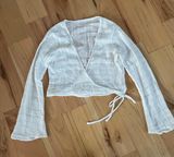 Capulet Sheer White 100% Cotton Crop Top size small Photo 0