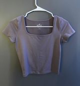 Purple Tight Crop Top Photo 0