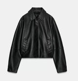 Zara Faux Leahter Jacket Black Photo 0