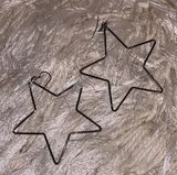 Gunmetal Star Hoop Earrings Black Photo 0