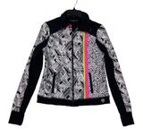 Trina Turk  Recreation Mixed Print Jacket Womens XS Full Zip Colorful Stretch Photo 0