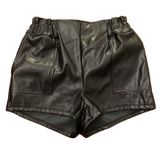 Windsor Black Faux Leather Paper Bag Shorts Womens Size Small NEW Photo 0