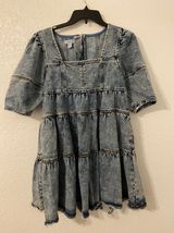 Forever 21 Blue Denim Ruffle Dress Photo 0