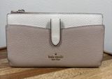 Kate Spade Leila Warm Beige Medium Universal Phone Wristlet Wallet Card Pockets Photo 0