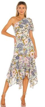 Revolve ASTR the Label Santorini One Shoulder Floral Midi Dress Photo 0