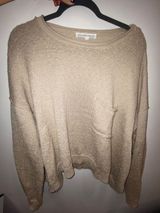 Lavender Sketch  Beige Sweater With Pocket Photo 0