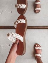 White Braided Band Sandal Size 6.5 Photo 0