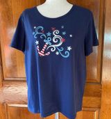 Casual Blue Short Sleeve Tee Shirt Photo 0