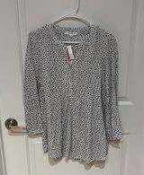 TJMaxx Black and White Flowery Blouse Photo 0