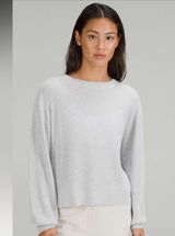 Reversible Crossover Sweater in Heathered Core Ultra Light Gray Photo 0