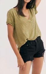 We The Free Green V-Neck Sundance Tee Distressed Size M Photo 0