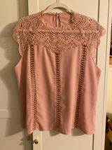 Shein Light Baby Pink Lace Detail Shirt Photo 0