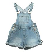 Rue21 Overalls Shorts Womens Size 4 Blue Denim Cut Off Short Adjustable Straps Photo 0