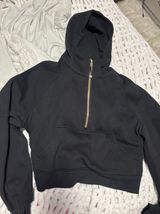 Scuba Oversized Half-Zip Hoodie Black/Gold Photo 0