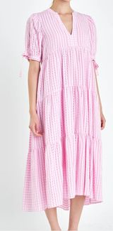 English Factory Gingham Tiered Midi Dress - NWOT Photo 0