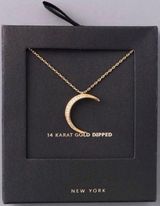 Secret Box Of New York 14K Gold Dipped Crescent Moon Necklace Photo 0
