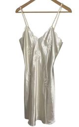 Erika Taylor Intimates Vintage Chemise Slip Dress Bridal Size Small Embroidered White Photo 0