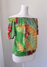 Cynthia Rowley Tropical Print Peasant Top Photo 0