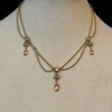 LC Lauren Conrad Lauren Conrad Scalloped Chain Jeweled Necklace  Photo 0