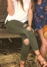 Old Navy Olive Super Skinny Jeans Photo 0