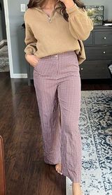 Checkered Pants with Pockets Red Photo 0