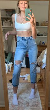 PacSun Indigo Blue High Waisted Mom Jeans Photo 0