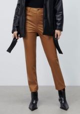 ZARA Brown Leather Pants Photo 0