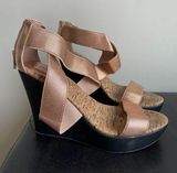 Charles David Bronze Strappy Wedge Heels Size 7.5 Photo 0