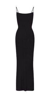 SKIMS  Fits Everybody Long Slip Dress in Onyx Black Size Extra Small NWT Photo 0