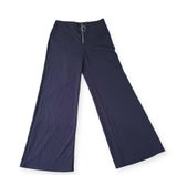 Contemporary Flare Leg Navy Blue Mid Front Zip Pants Women's Size XL Photo 0