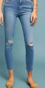 Mother High Waisted Looker Ankle Fray Jeans Thrilling Shots Photo 0