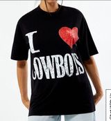 NWT PACSUN I Heart Cowboys Oversized Tee Shirt Size Small Photo 0